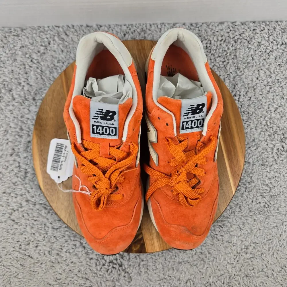 New Balance Mens 10.5D J. Crew x 1400 USA Orange Suede Athletic Casual Sneaker